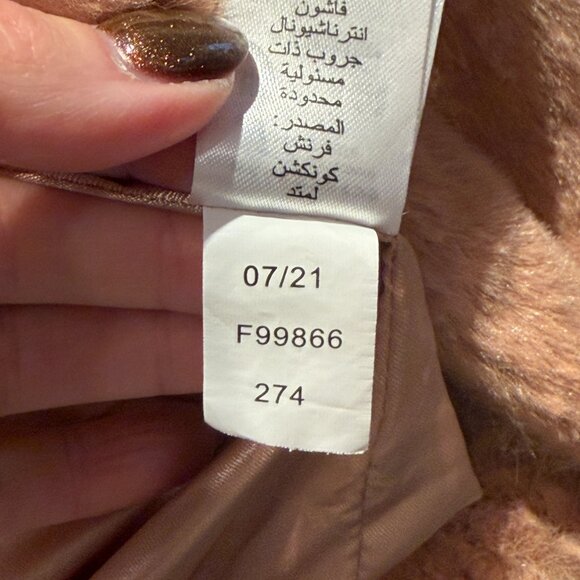 French Connection Faux Fur/Shearling Camel Coat Size XS - Picture 6 of 8